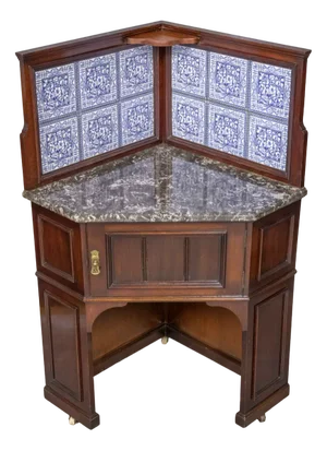 Edwardian Mahogany Corner Washstand, 1890s