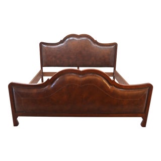 Baker Leather Custom King Size Bed For Sale