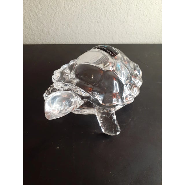 Vintage Clear Art Glass Turtle Figurine, Made in Poland For Sale - Image 4 of 8