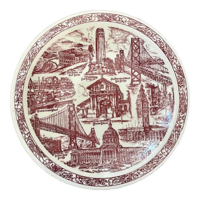 Late 20th Century San Francisco Vernon Kiln Plate For Sale