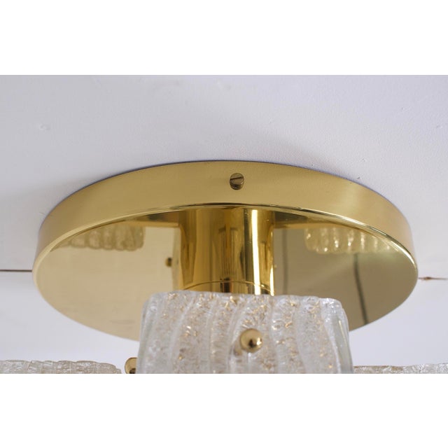Vintage Ceiling Light in Brass and Murano Glass, 1970s For Sale - Image 9 of 10