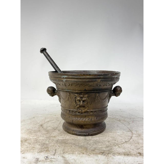 Antique Giant Bronze Mortar, 1890s For Sale - Image 6 of 9