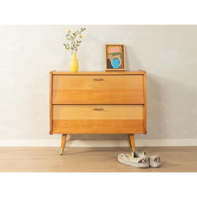 Mid-Century Shoe Cabinet in Two Tone Veneer, 1950s For Sale - Image 9 of 9
