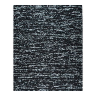 4x6 Fiona Rustic Black Flatweave Geometric Modern Wool Carpet Rug For Sale