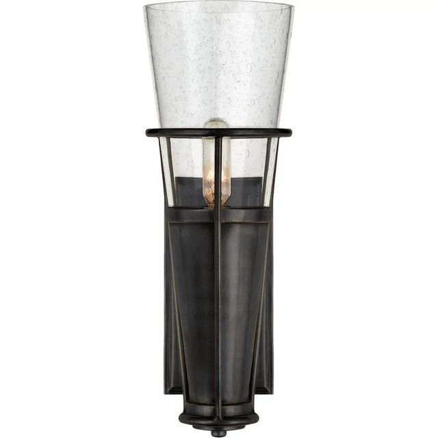 Modern Thomas O'Brien for Visual Comfort Signature Robinson Single Sconce in Bronze with Seeded Glass For Sale - Image 3 of 4