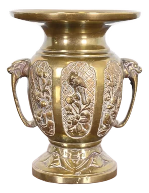 Antique Japanese Showa Usubata Bronze Vase