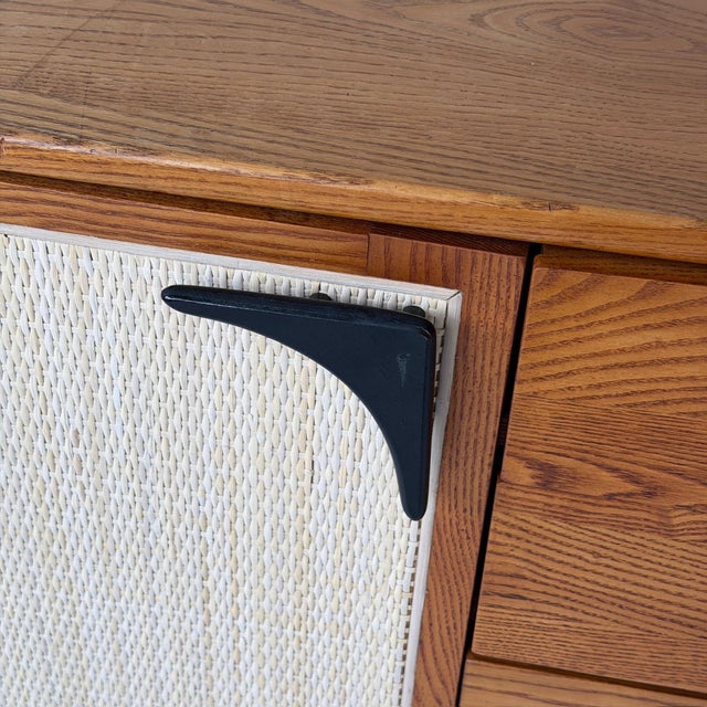 1970s Cane/Oak Mid Century Credenza For Sale In Chicago - Image 6 of 8