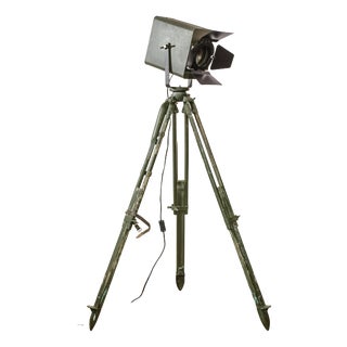 Green Fresnel Theatre Spotlight Floor Lamp from Strand Electric, England, 1960s For Sale