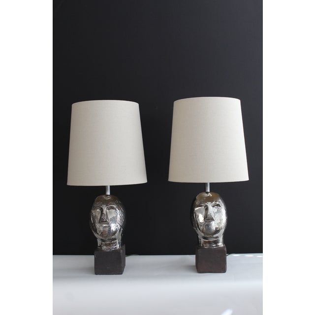 Mid-Century Modern Mid 20th Century Brancusi Style Sculptural Lamps - a Pair For Sale - Image 3 of 11