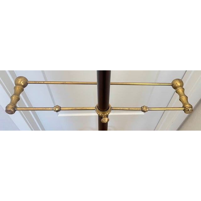 Mid 20th Century Vintage Hollywood Regency Style Gentlemen's Brass & Decorative Iron Valet Clothing Rack For Sale - Image 5 of 10