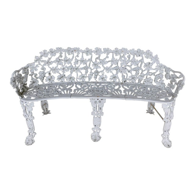 Vintage Grape Vine Pattern Aluminum Settee Garden Bench 55"w For Sale