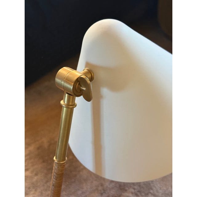2020s Laken Brass + Rattan Small Desk Lamp by Amber Lewis For Sale - Image 5 of 7