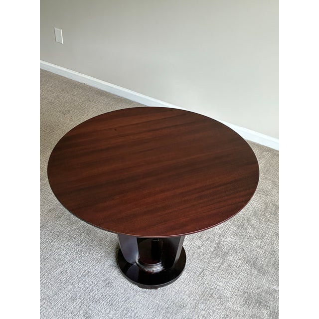 Art Deco Vintage Baker Furniture Mahogany Pedestal Side Table Barbara Barry Collection For Sale - Image 3 of 9