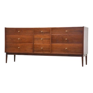 Refinished 1960’s Paul McCobb Style Walnut Dresser For Sale
