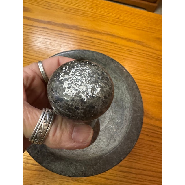 Giant Mortar and Pestle Set Black Marble Polished Italy For Sale - Image 9 of 12