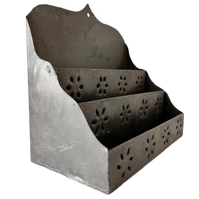 Vintage French Letter Holder Organizer Zinc, 1950s For Sale - Image 4 of 5