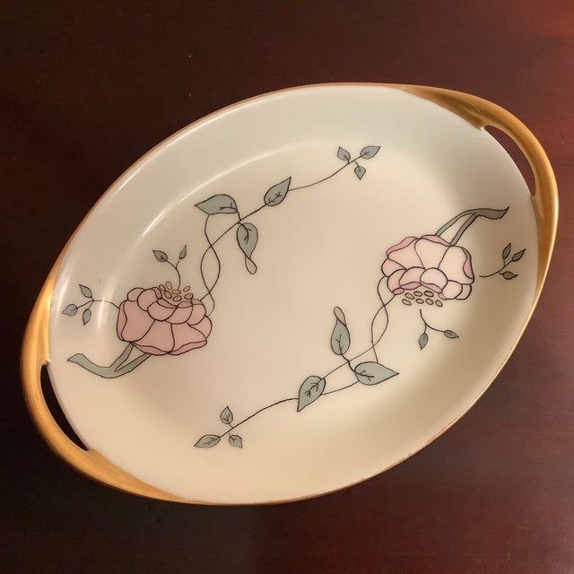 Haviland Limoges Art Deco Porcelain Tray, Handpainted For Sale - Image 9 of 9
