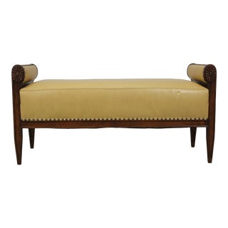 Neoclassical Design Leather Window Bench For Sale