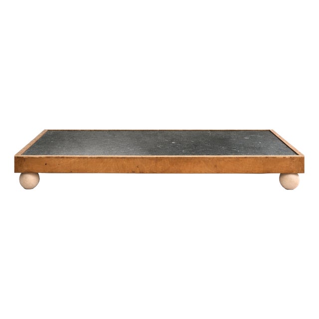 Minimalist Table in Wood and Granite, 1990s For Sale