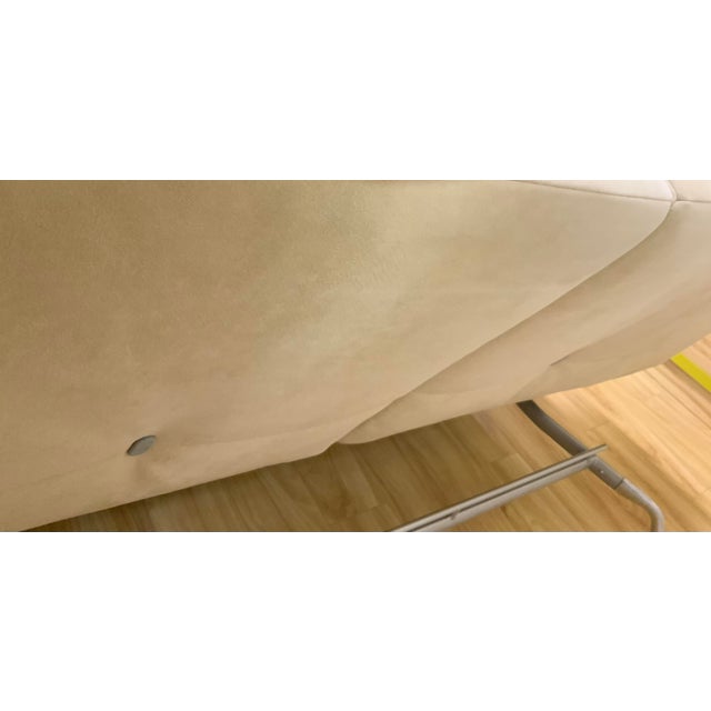 Vintage Light Brown Microsuede Attributed to Linge Roset Sofa/Futon For Sale - Image 9 of 10