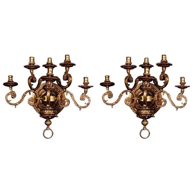 19th Century Louis XIV Style Bronze Wall Lights, Set of 2 For Sale - Image 10 of 10