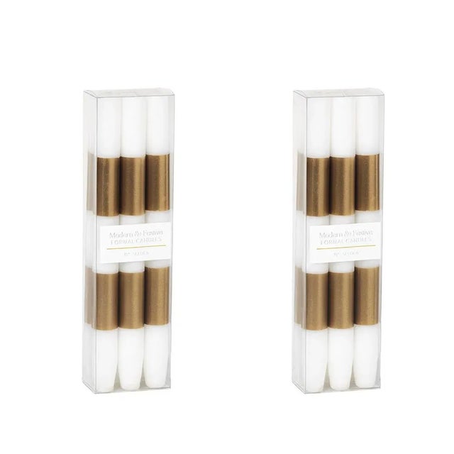 Modern Modern & Festive Gold Formal Candle Set, 2 Packs of 6 For Sale - Image 3 of 3