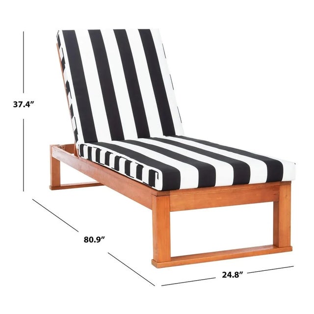 Solano Sunlounger - Natural/Black Stripe For Sale - Image 4 of 9