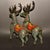 Blue Monumental Pair of Vintage Cloisonné Enamel & Gilt Bronze Deer Figures For Sale - Image 8 of 9
