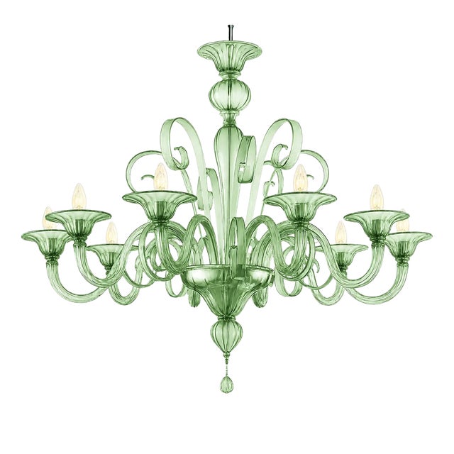Venetian Green Murano Glass Chandelier by Simoeng for Simoeng For Sale