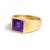 Contemporary Amethyst Signet February Birthstone Ring for Men in 925 Sterling Silver Us 7 For Sale - Image 3 of 4