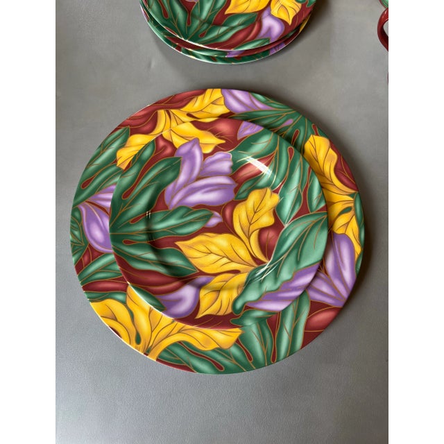 Vintage Colorful Tropical Style Dessert Dish Set- 9 Pieces For Sale In West Palm - Image 6 of 8