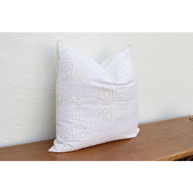 1990s Jarifa Euro Applique Pillow Cover For Sale - Image 5 of 8