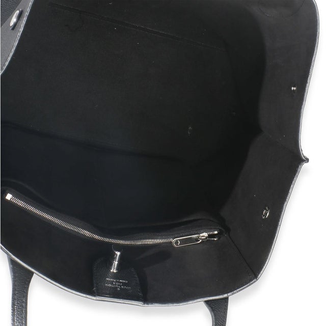 Black Black Grained Calfskin Lockme Cabas Tote For Sale - Image 8 of 8