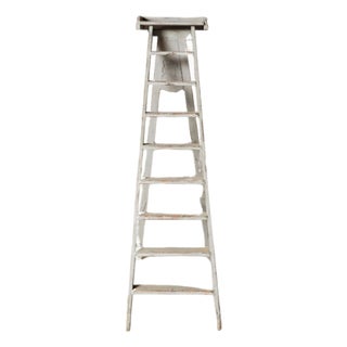 1920s French Oak Library Ladder From the Bibliothque Nationale De Paris For Sale