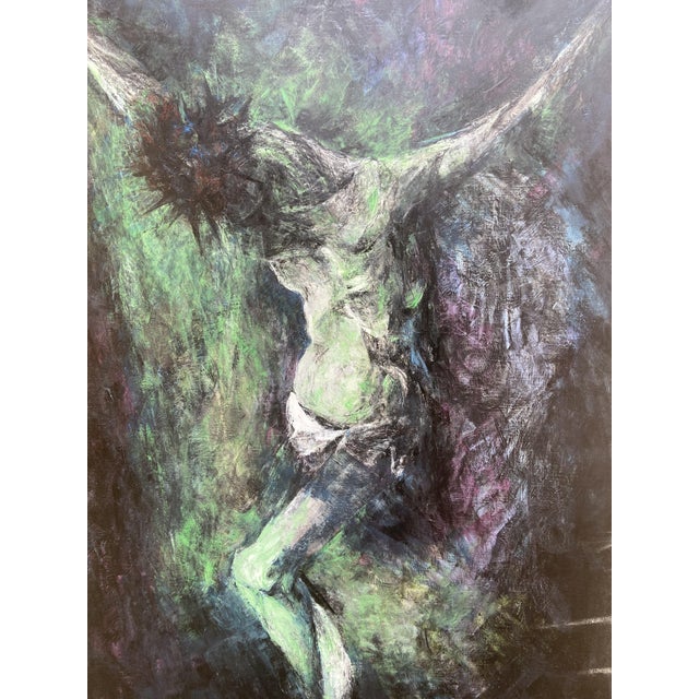 Vincent Gonzalez, Christ on the Cross, 1970s, Oil on Canvas For Sale - Image 7 of 10