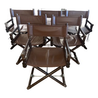 Late 20th Century McGuire Organic Modern Director's Dining Chairs - A Set of Six For Sale