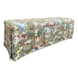 English Garden Skirted Parsons Upholstered Bench For Sale