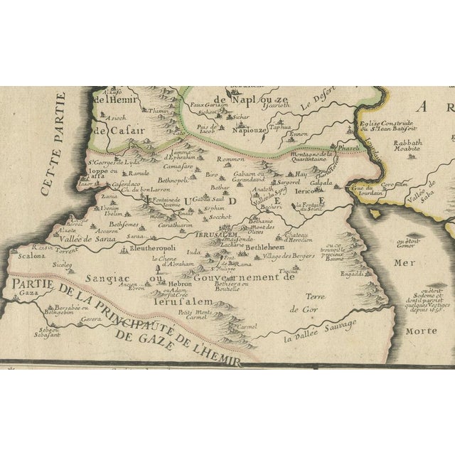 Paper Maps of the Holy Ancient and Modern Land by De Fer and Danet, 1720, Set of 2 For Sale - Image 7 of 9
