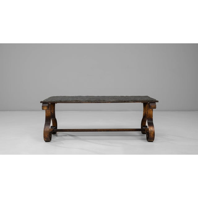 1940s French Metal Coffee Table With Stone Top For Sale In Greensboro - Image 6 of 18