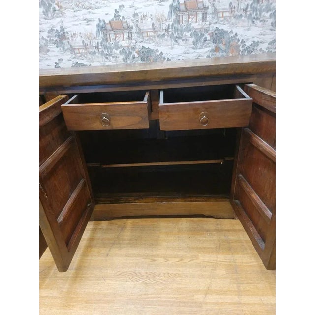 Wood Antique Shanxi Province Winged Elmwood Sideboard For Sale - Image 7 of 13