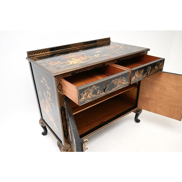Antique Lacquered Chinoiserie Cabinet, 1900 For Sale - Image 4 of 15