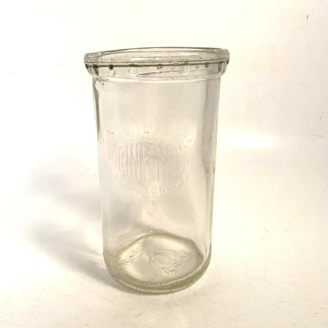 1940s Duraglas “Drink Milk for Health & Economy” Embossed Dairy Jar For Sale In Louisville - Image 6 of 12