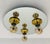 A wonderful 1960s Two-tone, gold and silver mirror flush mounted light with brass fittings. Rewired. Three candelabra...