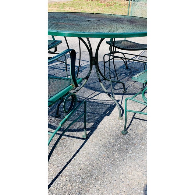 1960s Vintage Wrought Iron Patio Dining Set For Sale - Image 5 of 11