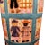Turquoise 1960s Hand Painted Folk Art Quilt Inspired Table Lamp Unsigned With Edward Shade For Sale - Image 8 of 12