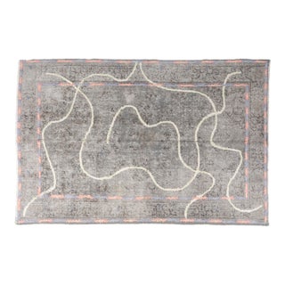 1950s Muted Sand & Taupe Earth Tone Area Rug For Sale