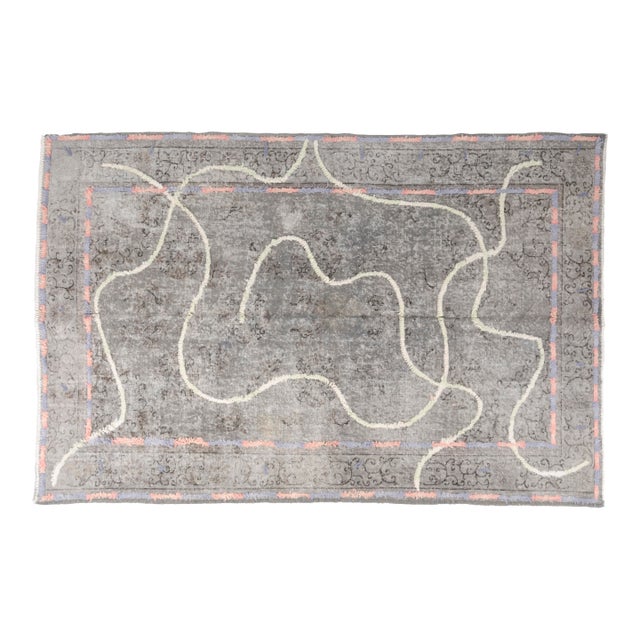 1950s Muted Sand & Taupe Earth Tone Area Rug For Sale