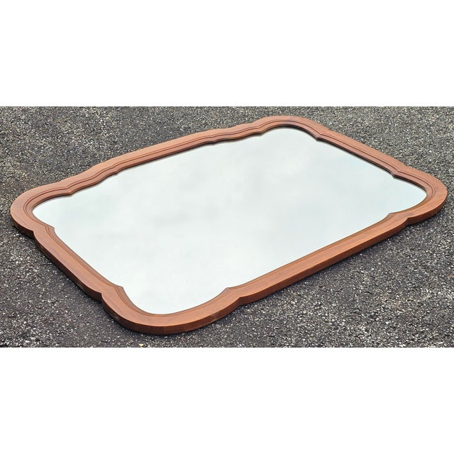 Mid Century Permacraft Provincial Style Carved Solid Cherry Wall Mirror For Sale In Washington DC - Image 6 of 10