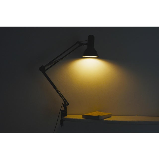 Industrial Spanish Swing Arm Green Architect Desk Lamp from Fase, 1980s For Sale - Image 3 of 18