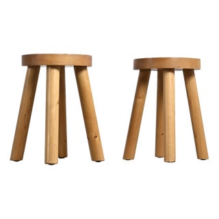 Stools attributed to René Martin for Méribel, 1965, Set of 2 For Sale